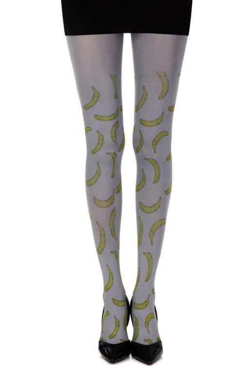 Zohara "Going Bananas" Grey Print Tights - Image 3