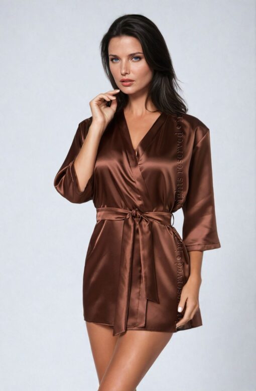 Irall Aria Dressing Gown Chocolate - Image 2