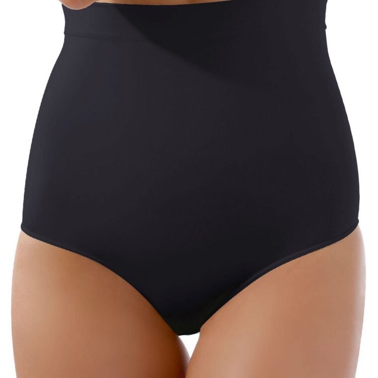 Control Body high-waisted black shaping brief for women, available in multiple sizes