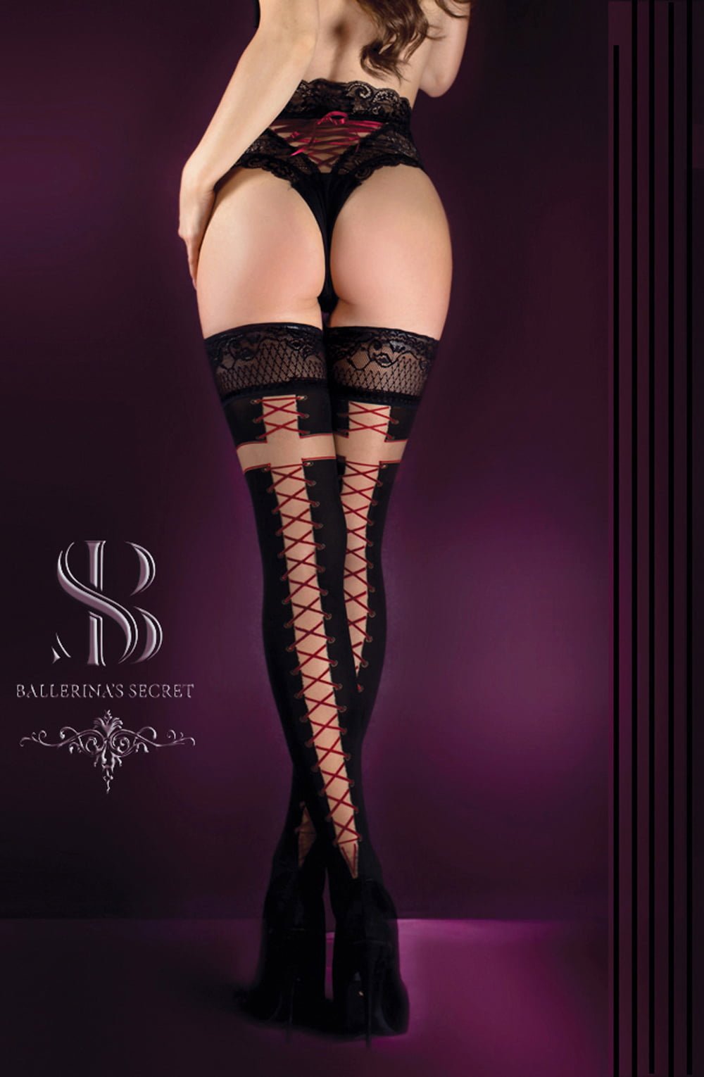 Ballerina 526 Black/Skin Hold Ups - Image 4