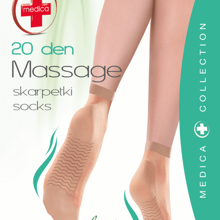 Gabriella Medica Massage Socks Melisa 20 den sheer ankle socks with textured sole and aloe vera extract
