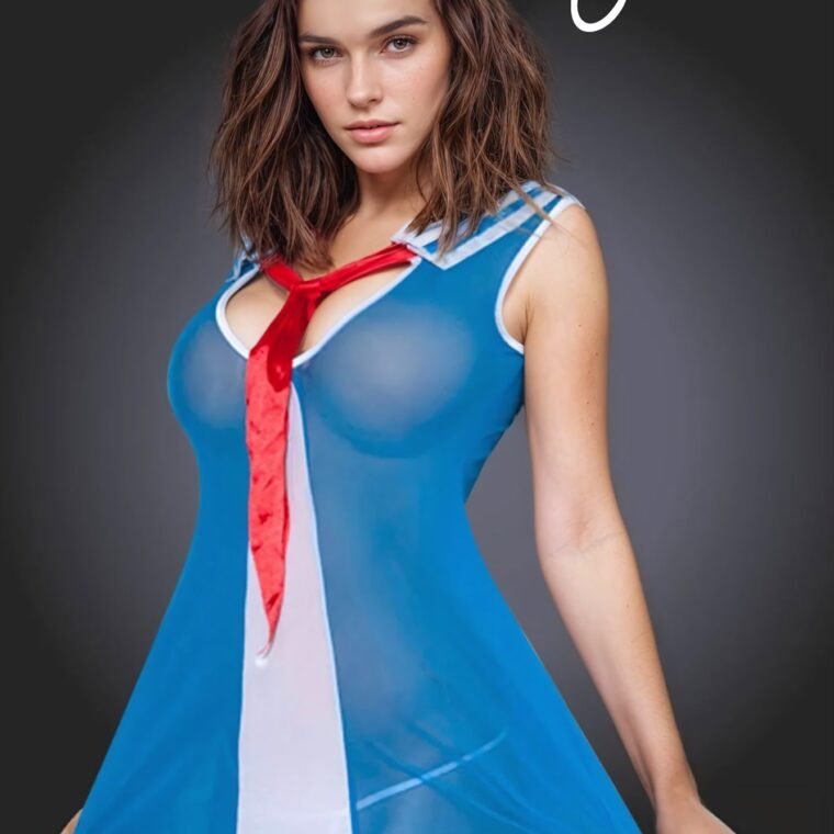YesX YX119 Sailor Dress Blue/Red