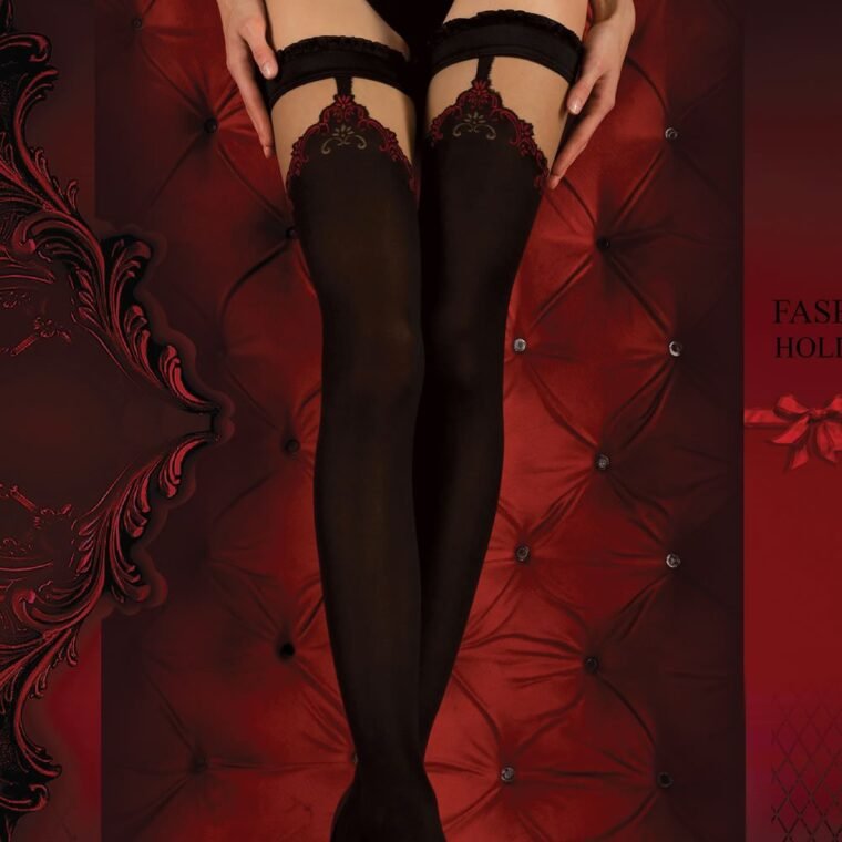 Ballerina 345 Hold Ups Nero (Black) / Red