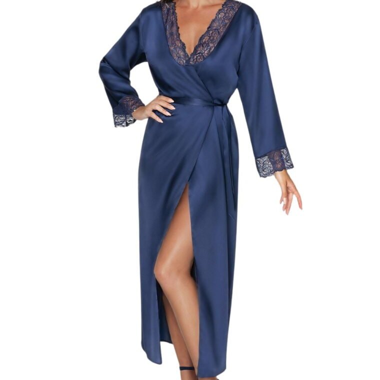 Irall Yoko Dressing Gown Navy Blue