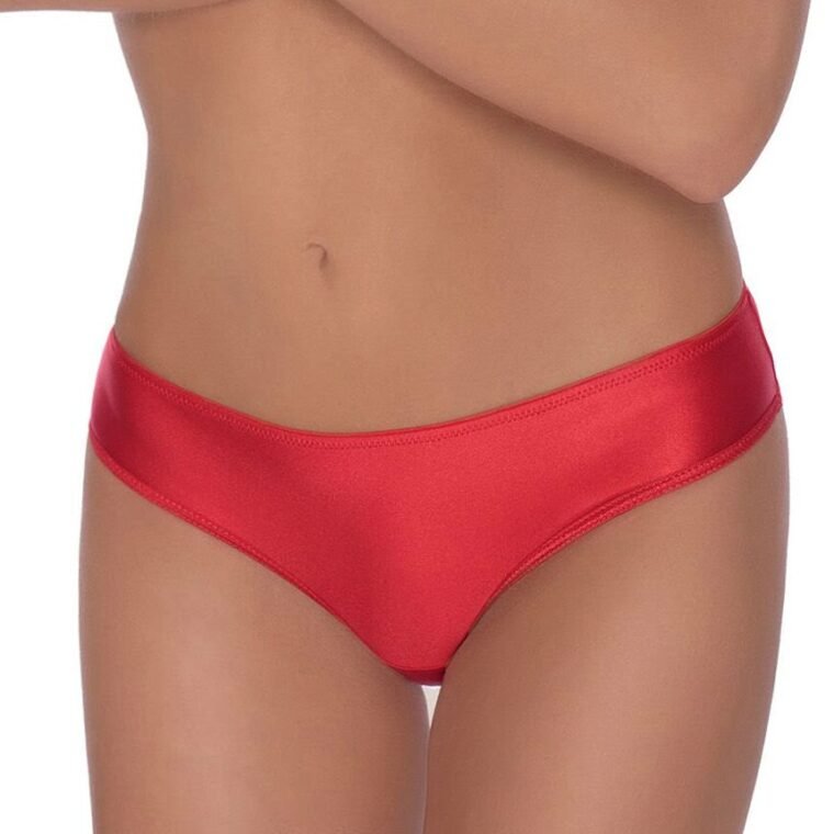 Roza women's red brief with smooth finish, mid-rise cut, available in sizes Small to XLarge