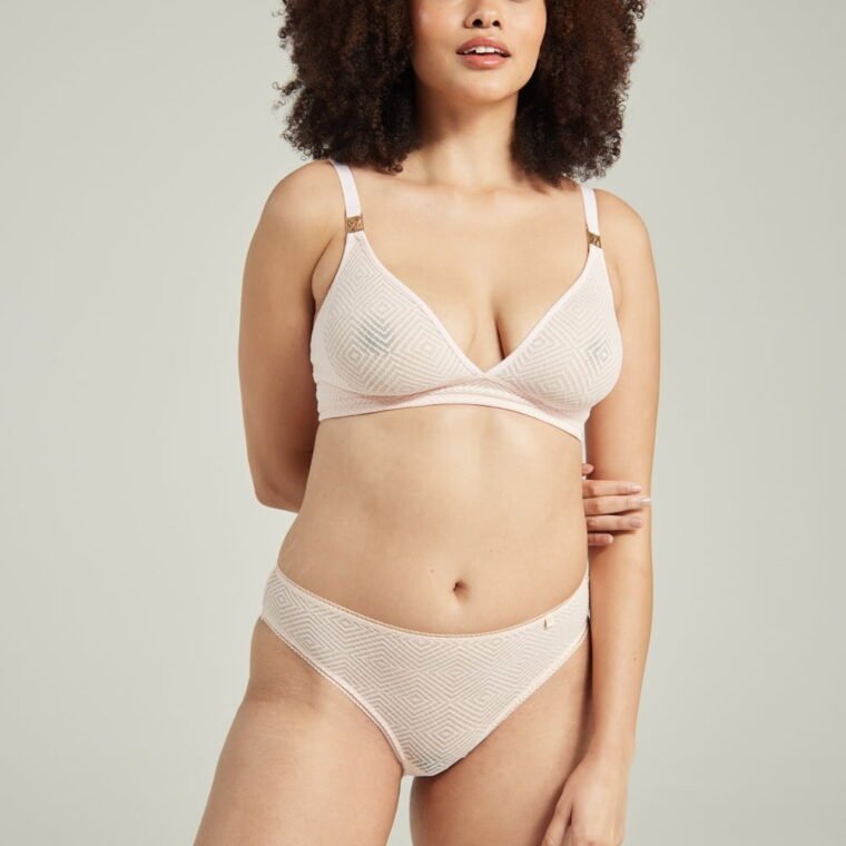 Nudea The Sheer Deco High Leg Brief Blush Pink
