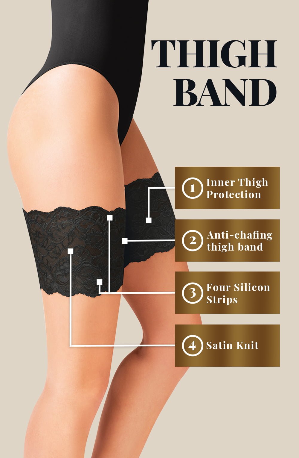 Gabriella Satin Thigh Band 510 Black - Image 3