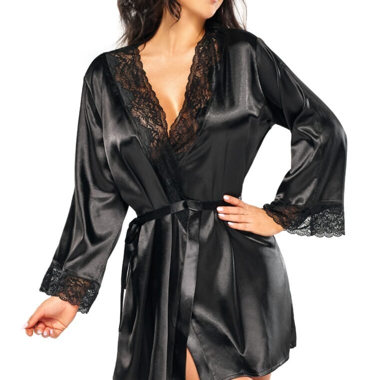 Beauty Night BN6669 Sherie Peignoir Black