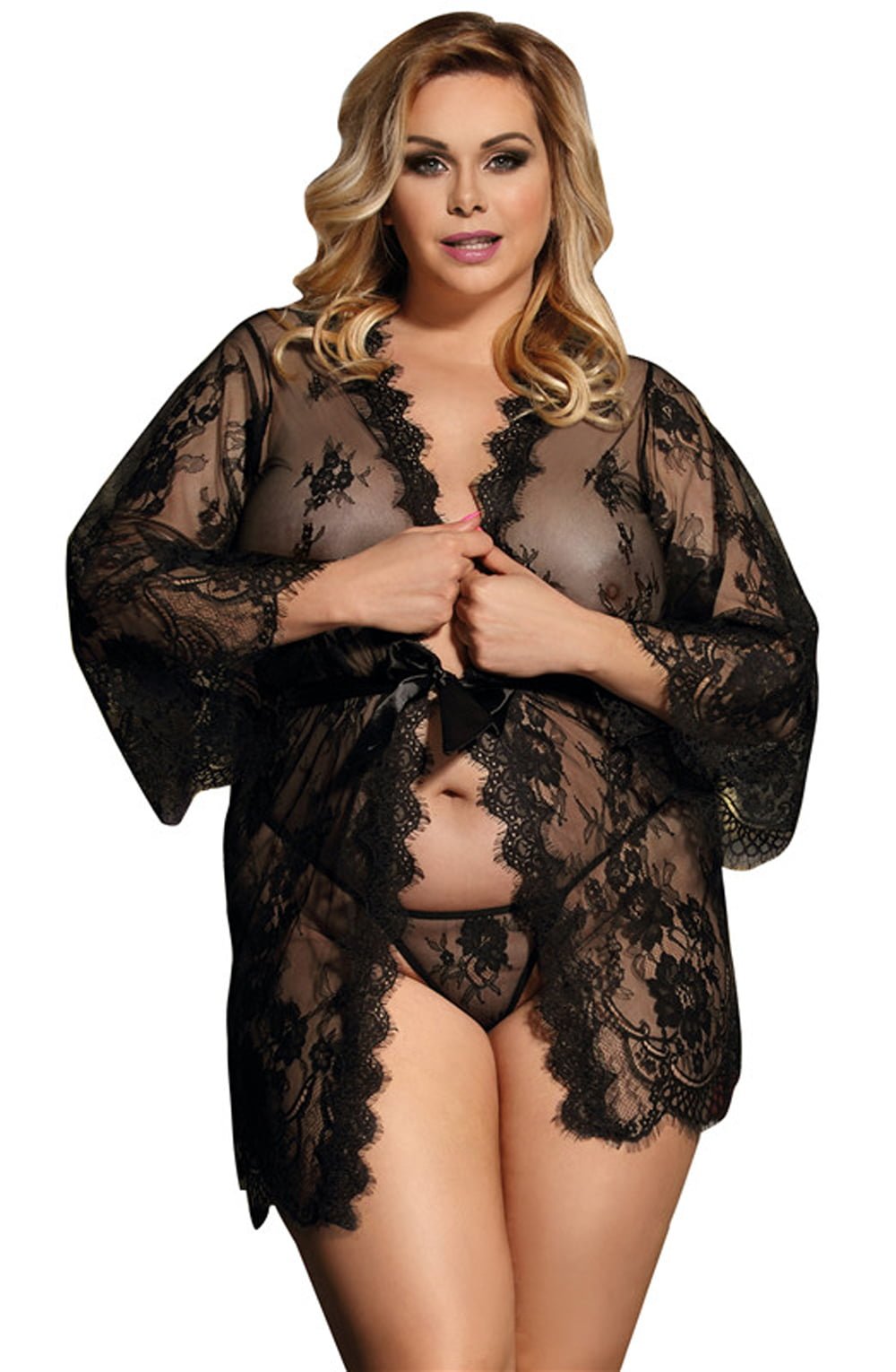 YesX YX827Q Robe Set Black - Up to 6XL - Image 5