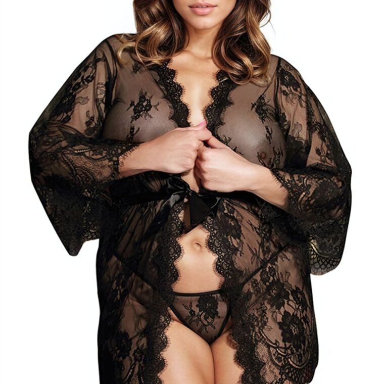 YesX YX827Q Robe Set Black - Up to 6XL