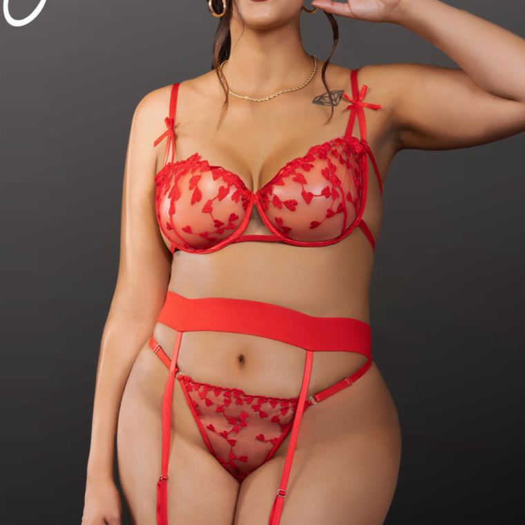 YesX YX845Q Red Bra Set