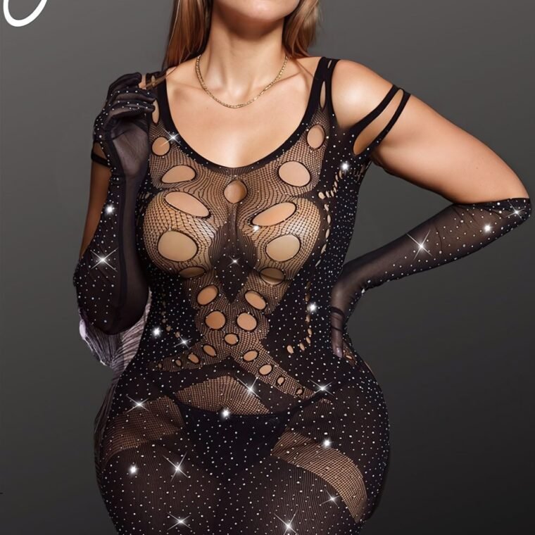 YesX YX853Q Sparkly Black Dress