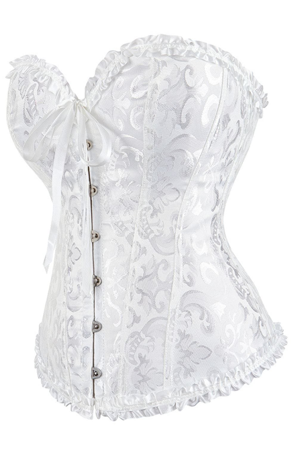 YesX YX887 Elegant White Brocade Corset up to 2XL - Image 2