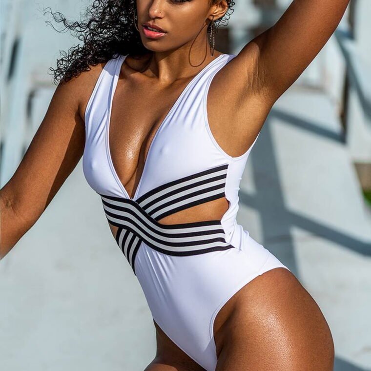 YesX YX962 One Piece Swimsuit White