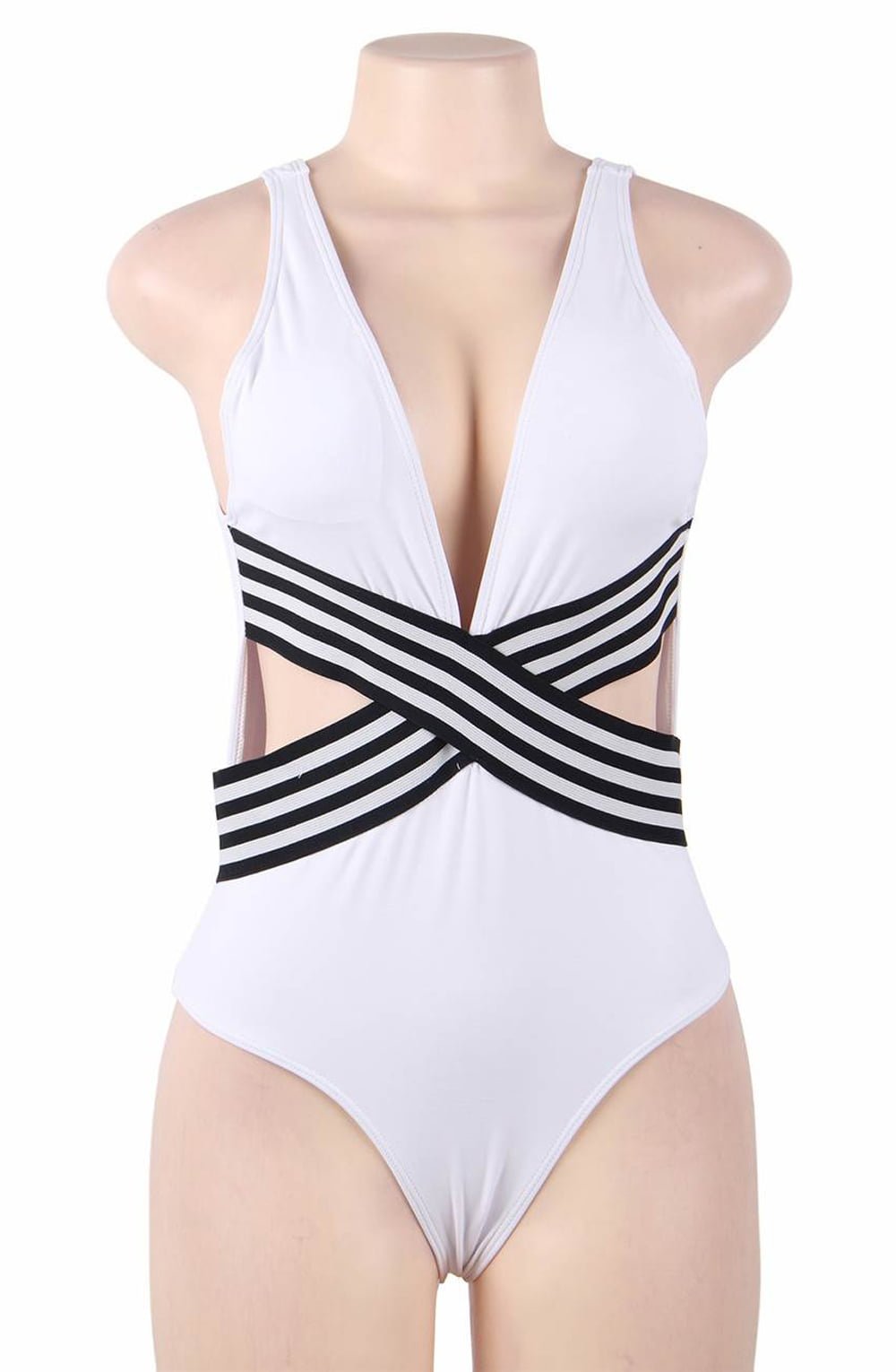 YesX YX962 One Piece Swimsuit White - Image 4
